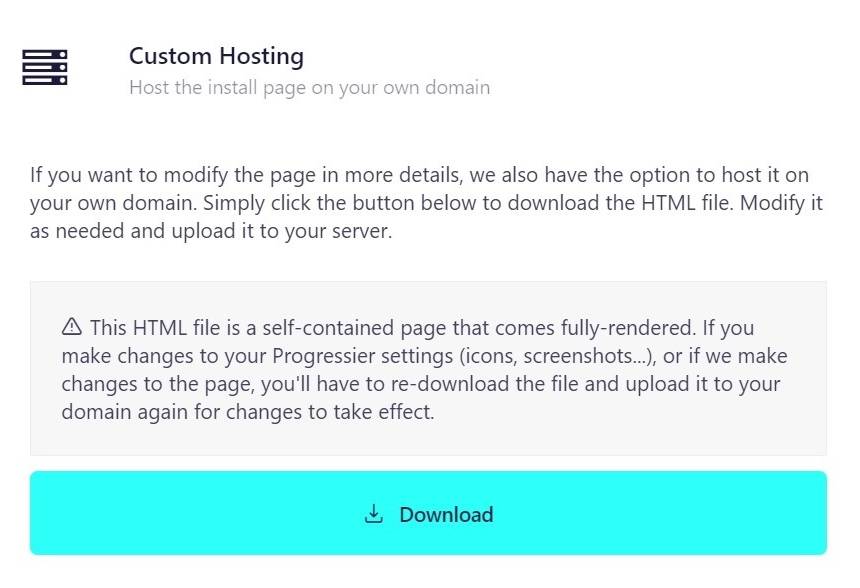 Illustration screenshot for Custom Hosting