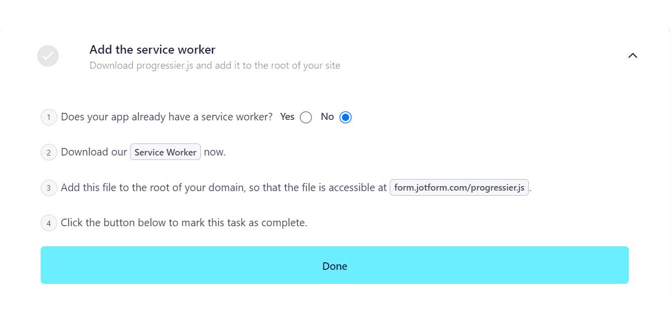 Illustration screenshot for Integrate the service worker