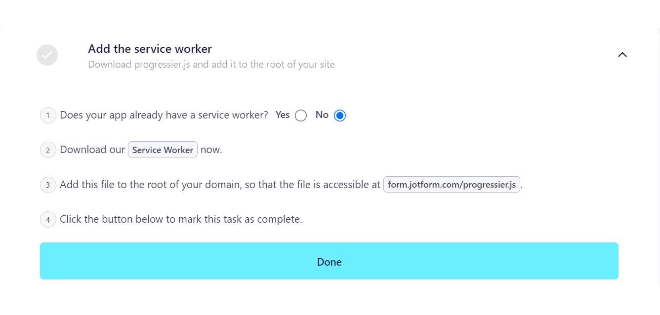 Illustration screenshot for Import our service worker file