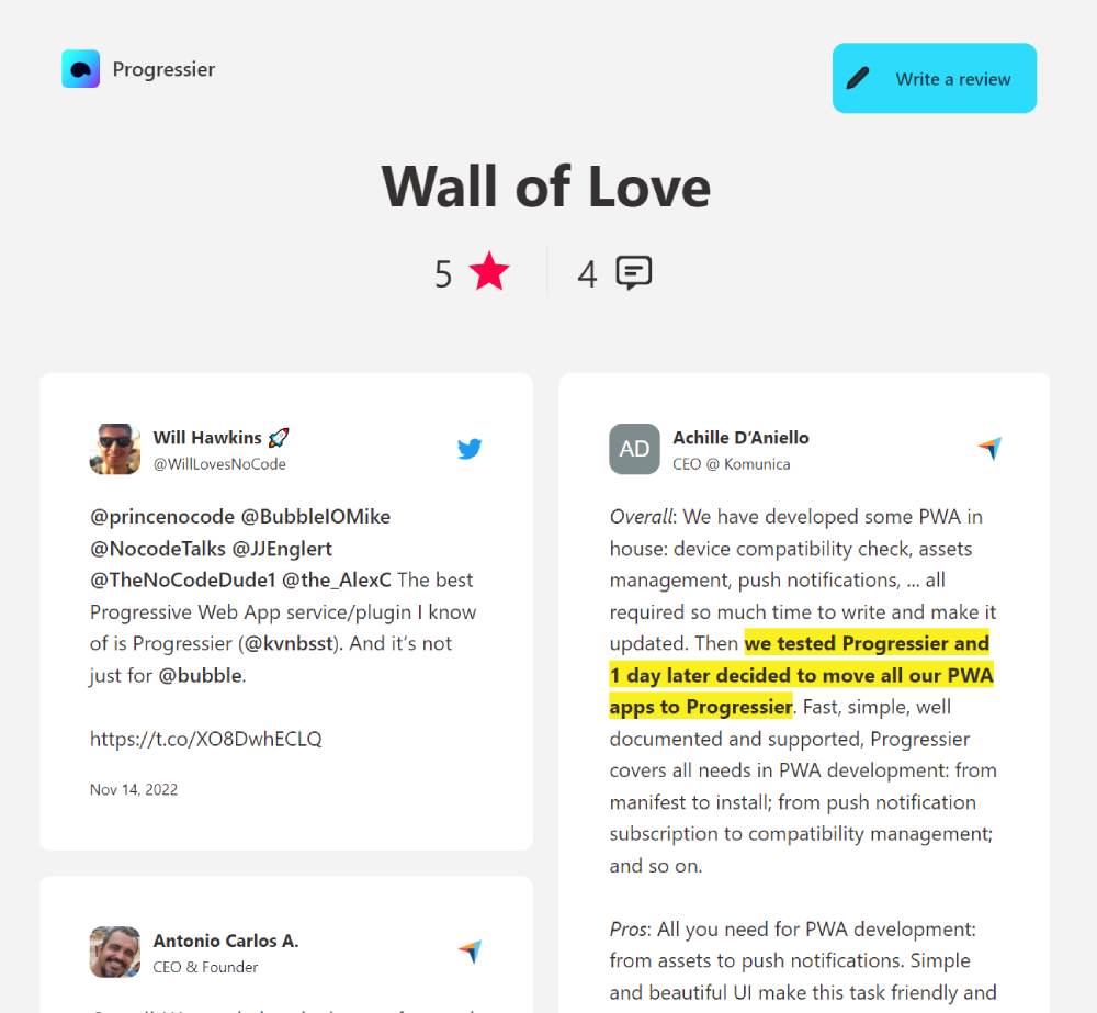 Illustration screenshot for Showcase of Reviews