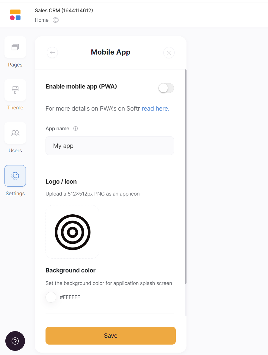 Illustration screenshot for Enable the PWA